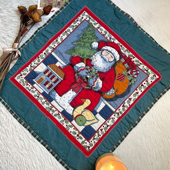 Vintage 90s Christmas Santa Claus one panel curtain decoration - Picture 12 of 12